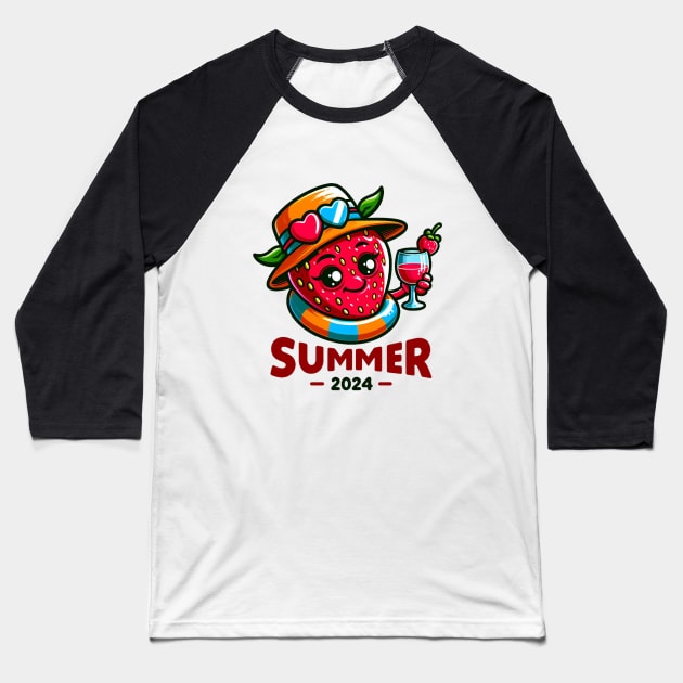 Happy Berry Baseball T-Shirt by BukovskyART